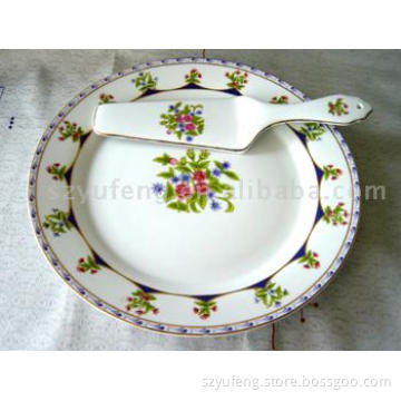 Porcelain Cake Plate with Server